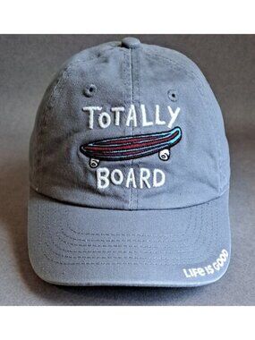Life Is Good: Totally Board USED Youth Hat (Velcroback, Gray, Skateboarding)